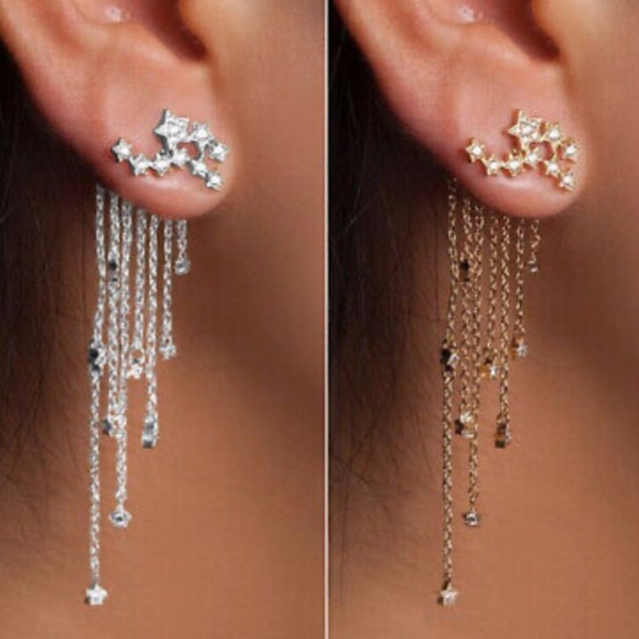 New Sterling silver diamond earrings - Picture 2 of 2